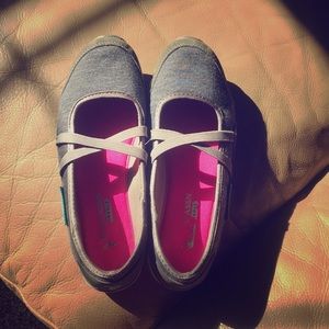 Slip on grey flats